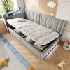 Cama Estofada 90x200 cm, Veludo, Iluminação LED na Cabeceira e nos Pés, USB e Tipo-C, Box de Armazenamento Hidráulico, Cama de Solteiro para Jovens para Quarto, Cinza