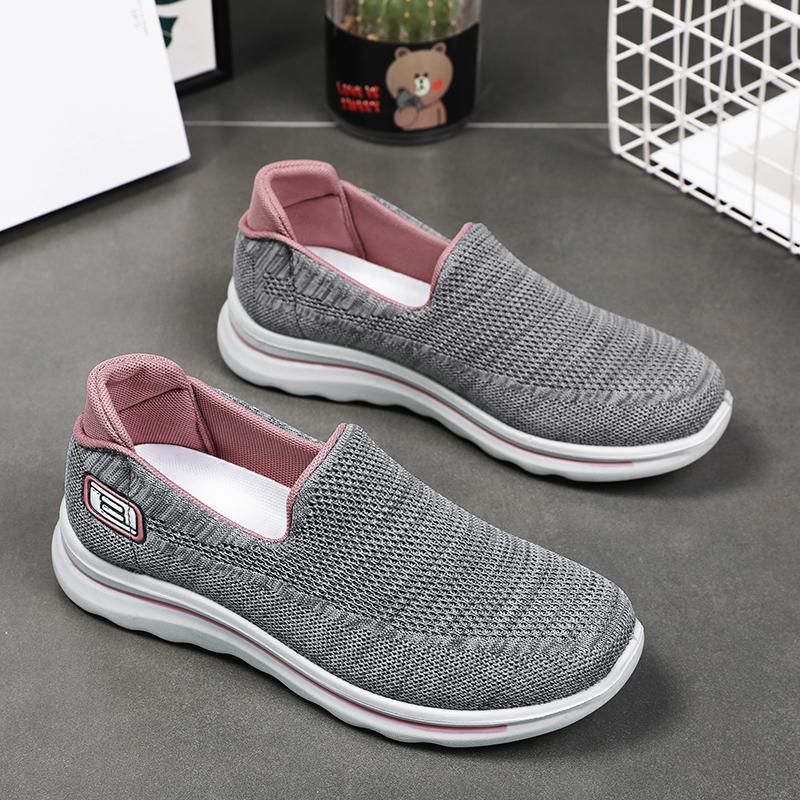 

Спортивная обувь для мужчин/женщин, обувь для мамы, обувь для ходьбы для людей среднего и пожилого возраста, женская обувь больших размеров и в стиле кэжуал 36 серый/розовый