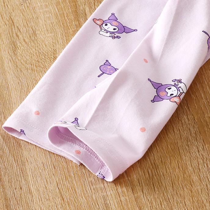 Kids' Autumn Lycra Cotton Pants Set: High-Elastic, Cartoon Print, Soft & Skin-Friendly Home Wear.