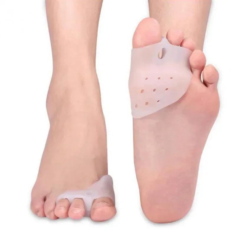 1 Çift Parmak Ayırıcı Halluks Valgus Bunyon Düzeltici Ortotik Ayak Kemik Başparmak Ayarlayıcı Düzeltme Pedikür Çorabı Düzleştirici