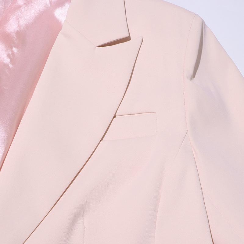 2025 Women's Autumn Commuter Long Sleeve Suit Jacket with Lapel and Sheer Paneling