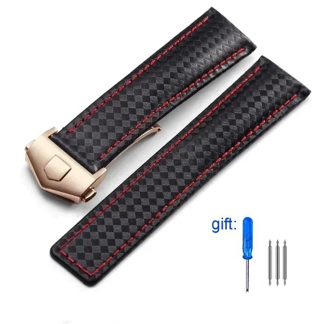Genuine Black Calfskin Leather Watchband For Tag Heuer Aquaracer 300 CARRERA F1 Watch Strap Bracelet Men 19mm 20mm 22mm New