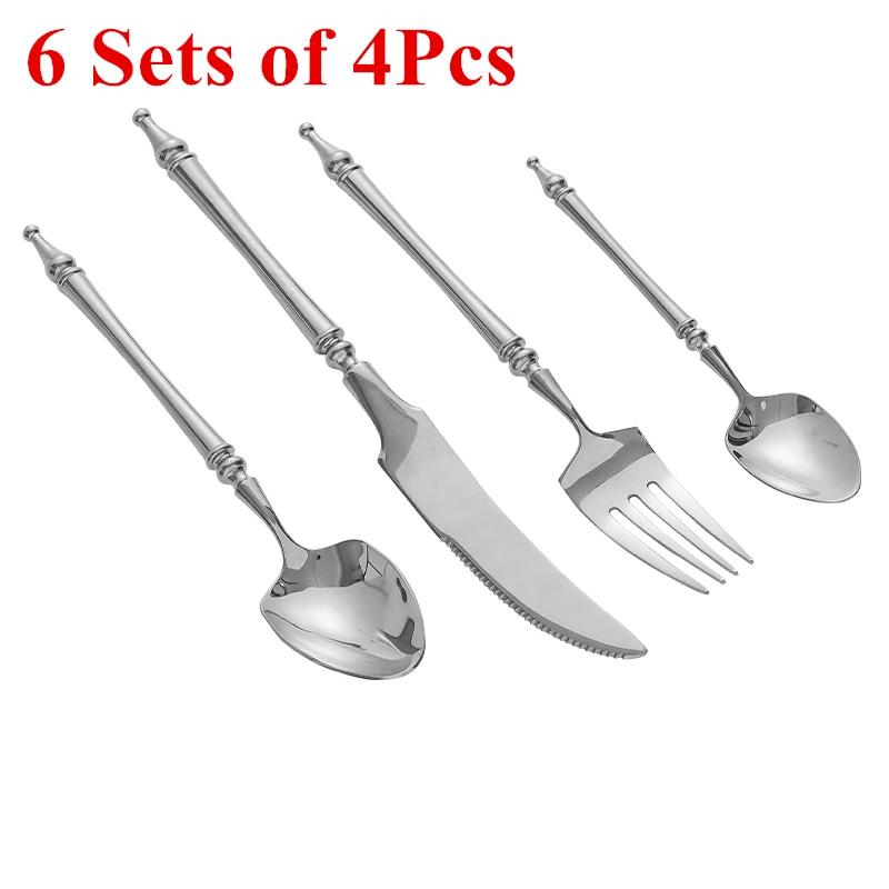 New High Quality 111 Stainless Steel Green Gold Cutlery Set Golden Flatware Set For 6 Tableware Dinnerware Dishwasher Safe