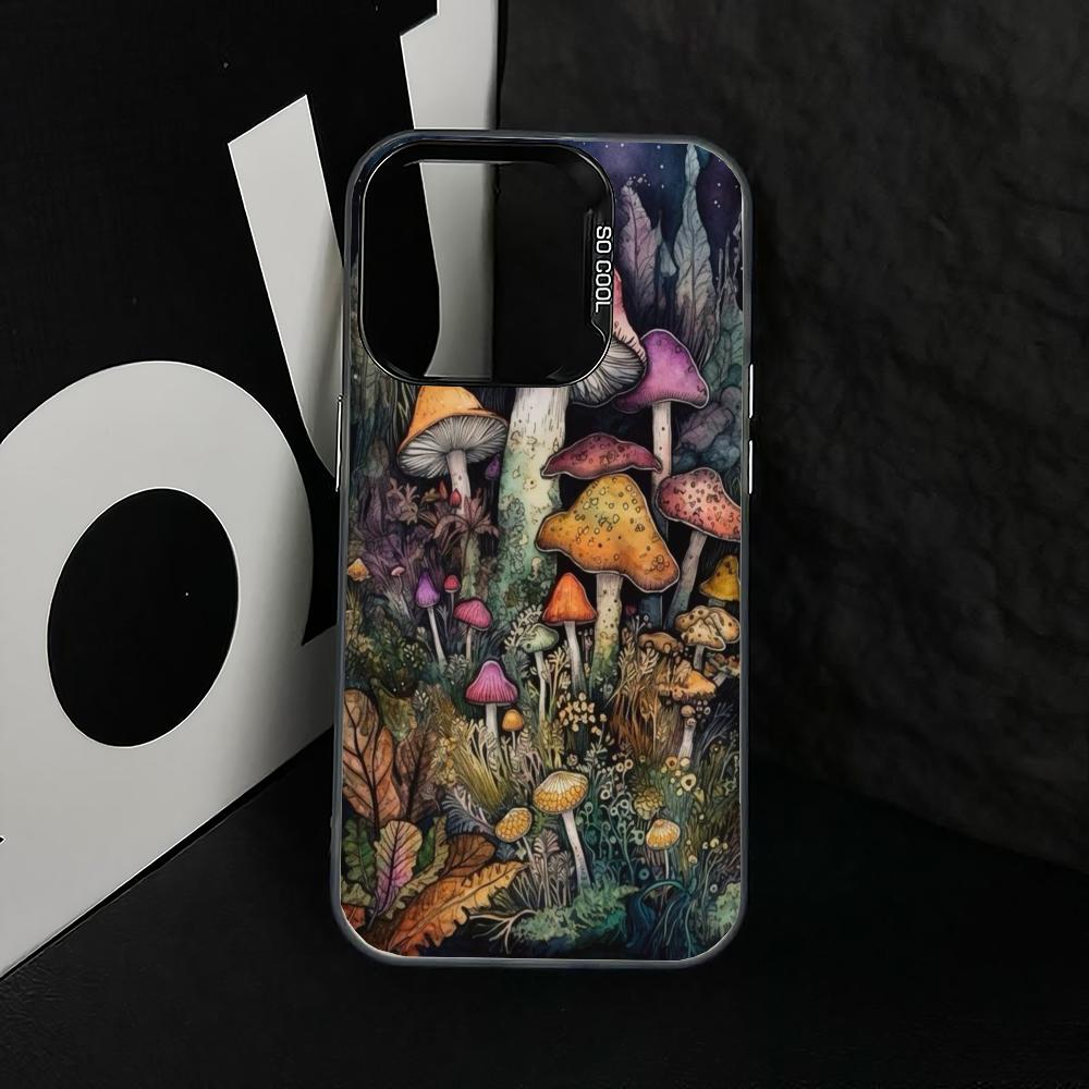Fashionable Mushroom Pattern Design Phone Case Suitable for iPhone 17 16 15 14 13 12 11 Pro/Max/Plus Shockproof and Anti Drop