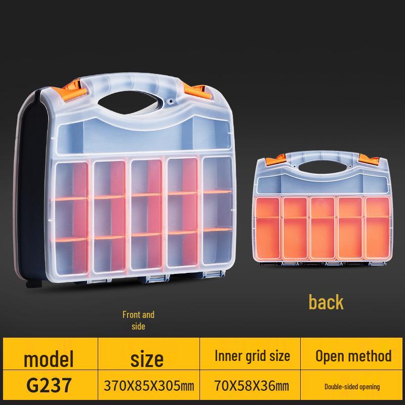 Plastic Grid Organizer Box with Removable Compartments for Small Parts and Accessories