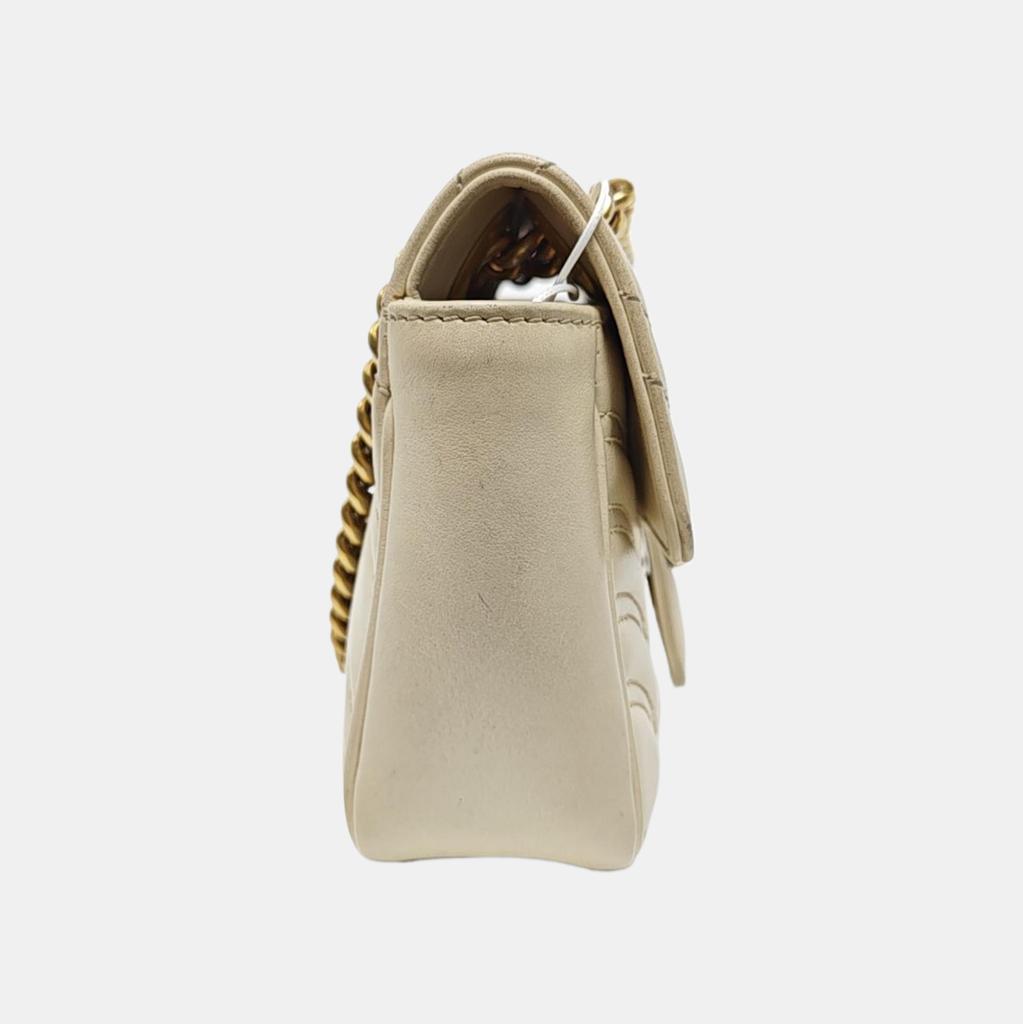 [Pre-Owned] Gucci GG Marmont Matelassé Mini Bag 'White' - Good #BI8M2W