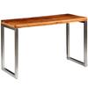 Day and Night - Day and Night Dining Table with Steel Legs Solid Wood