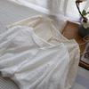 Bi Zheng 2025 Summer Korean Lace Embroidered Bubble Sleeve Women's Shirt