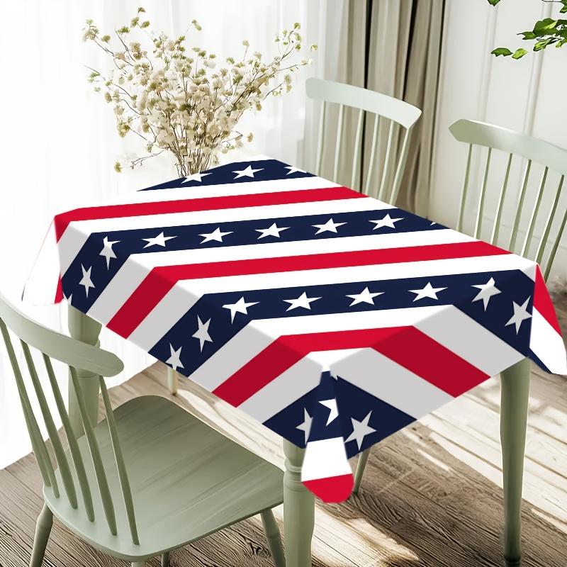 1pc July 4th Independence Day Tablecloth, Patriotic Truck Watercolor Flag Memorial Day Tablecloth, Suitable for Party, Picnic, Dinner Decoration