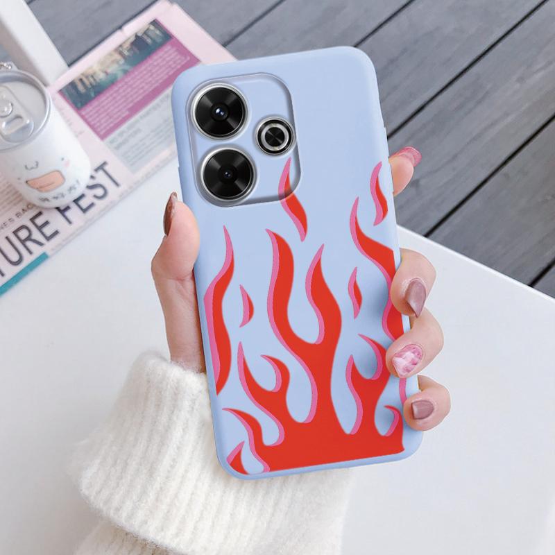 For Redmi 13 4G Phone Case Brown Leopard Print Soft Silicone TPU Cover Colorful Marble Fundas For Xiaomi Redmi 13 Redmi13 Coque