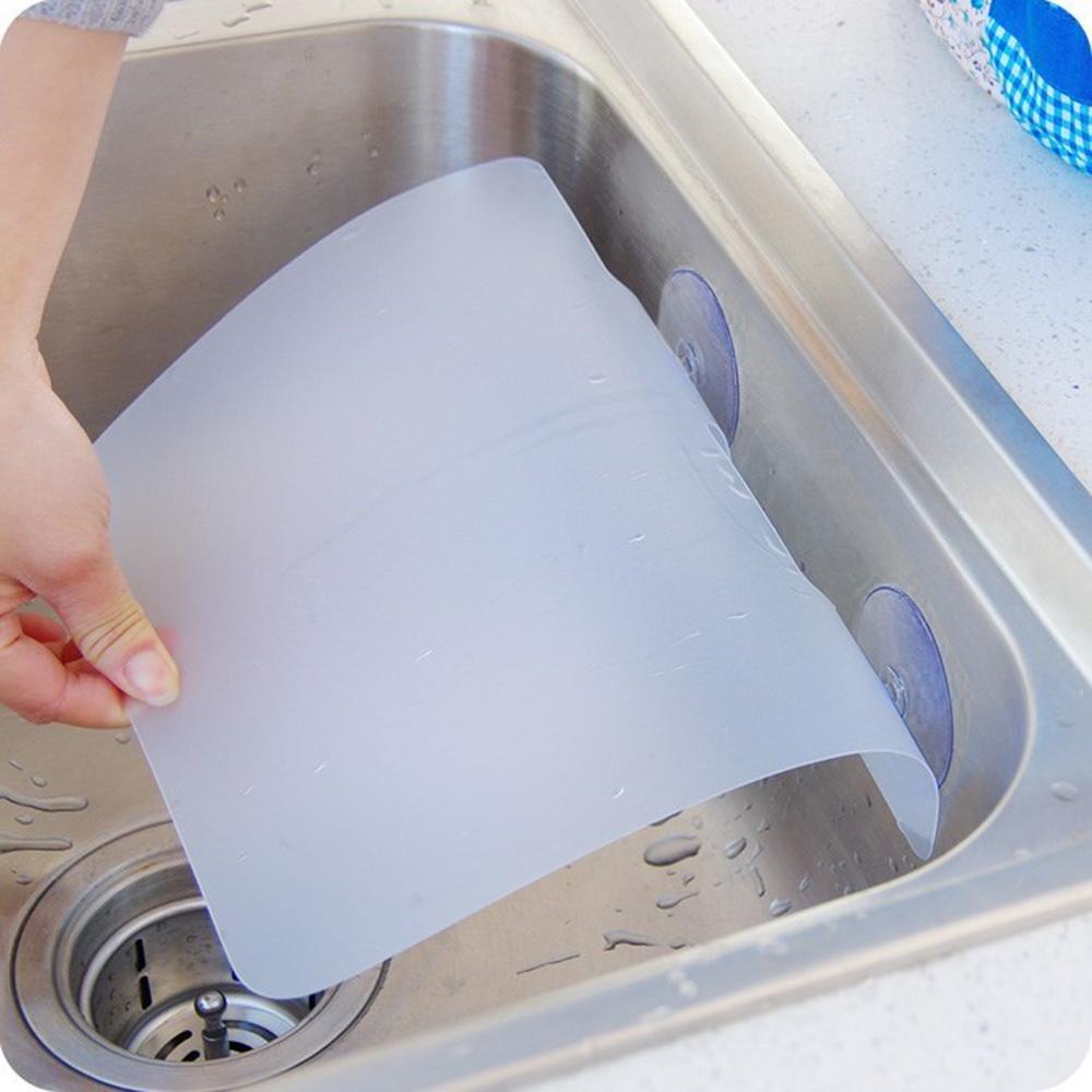 Cooking Oil Splash Proof Plates Translucent Sink Water Splash Baffle With Attached Sucker