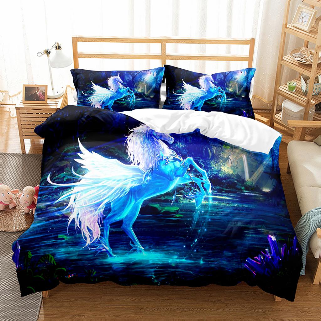 Luxury 3D Bedding Set Europe Queen King Double Twin Duvet Cover Set Comfortable Quilt Cover Bed Set Animal Horse Wild Animals