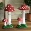 Weather Resistant Outdoor Mushroom Miniature Statue Ornament With Detailed Pattern For Garden Landscape Bonsais Craft