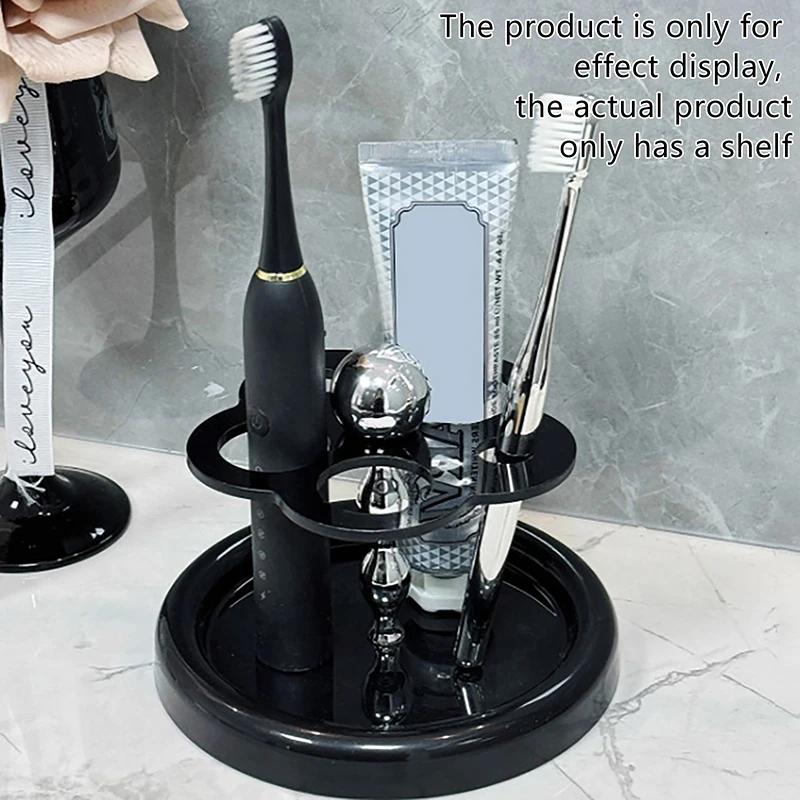 1pc Flower Shape Acrylic Electric Toothbrush Holder Toothpaste Storage Rack Makeup Brush Storage Rack Bathroom Desktop Organizer