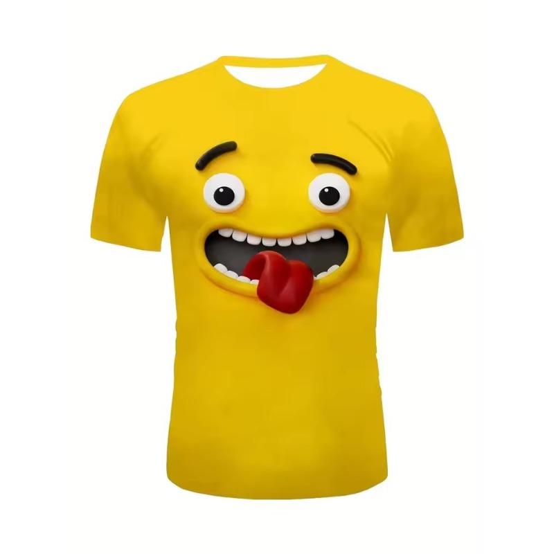 

Мужская футболка с 3D принтом лица, забавная, в стиле Y2k, повседневная, с коротким рукавом, с круглым вырезом, свободная, топ, уличная одежда, пуловер, одежда для улицы, оверсайз XS
