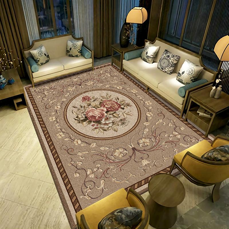 New Chinese Style Living Room Carpet Ethnic Tea Table Sofa Bedroom Bedside Carpet Easy To Maintain Carpet Mat