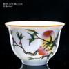 1 Pc Palace Ceramic Teacup Hand Painted Flowers Tea Bowl Handmade Tea Cup Tie Guanyin Pu'er Home white Porcelain Tea Set 60ml