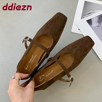 Mode Mode Flaches Schuhwerk Niedriger Absatz Damen Mary Janes Keilschuhe Damenschnalle Riemen Damen Keilabsatz Schuhe Pumps