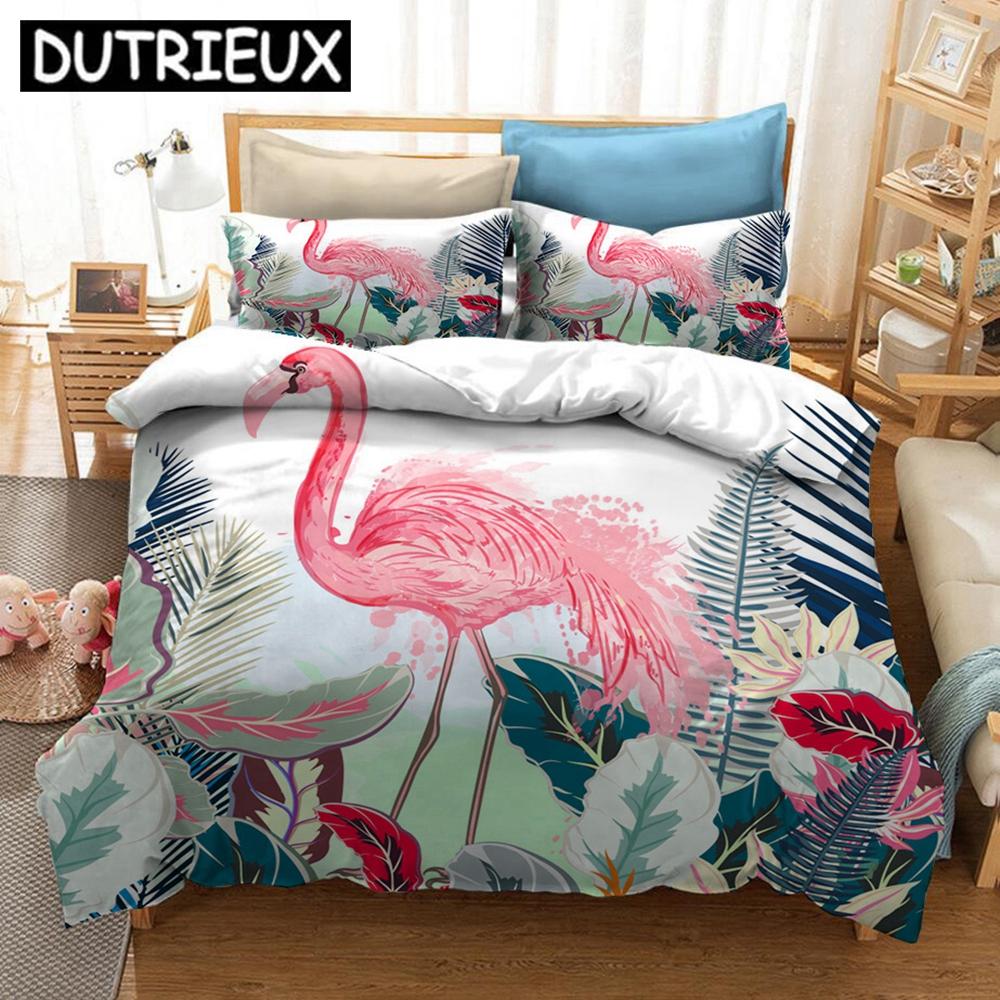 Comforter Tropical Flamingo 3D Printed Bedding Set S S Comforter Bedding Set Bedclothes (No Sheet)