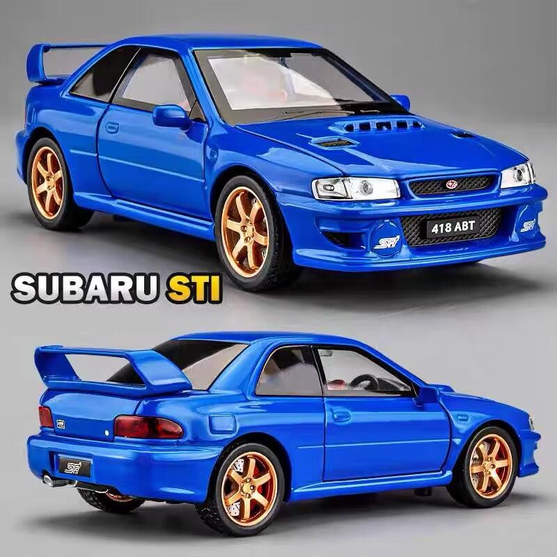 1/32 Subaru Impreza WRX STI Alloy Sports Car Model Diecasts Metal Racing Car Vehicles Model Sound Light Simulation Kids Toy Gift