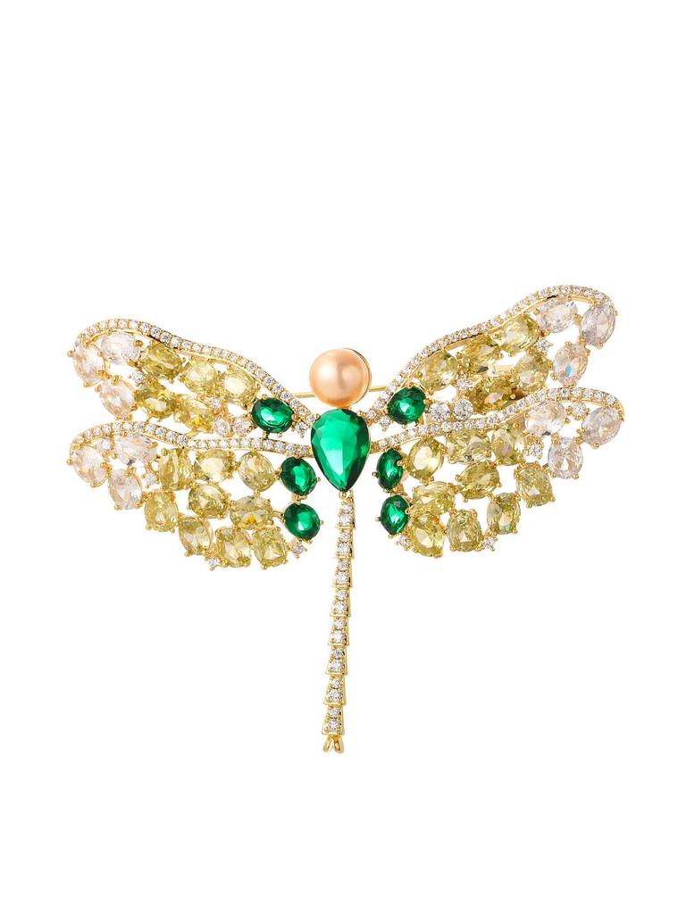 Snowflake & Butterfly Zircon Brooch with Freshwater Pearl for Women's Korean Style Suit Coat