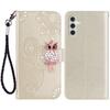 For Samsung Galaxy A35 5G Wallet Case Leather Phone Cover Owl Flower Imprinted