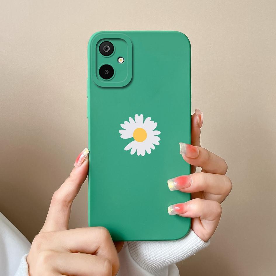 New Case For Samsung M16 S25 Edge F06 M06 A06 F16 Beautiful Sunflowers Butterfly Pattern Liquid Silicone Anti Fall Protective Covers For Samsung Shell