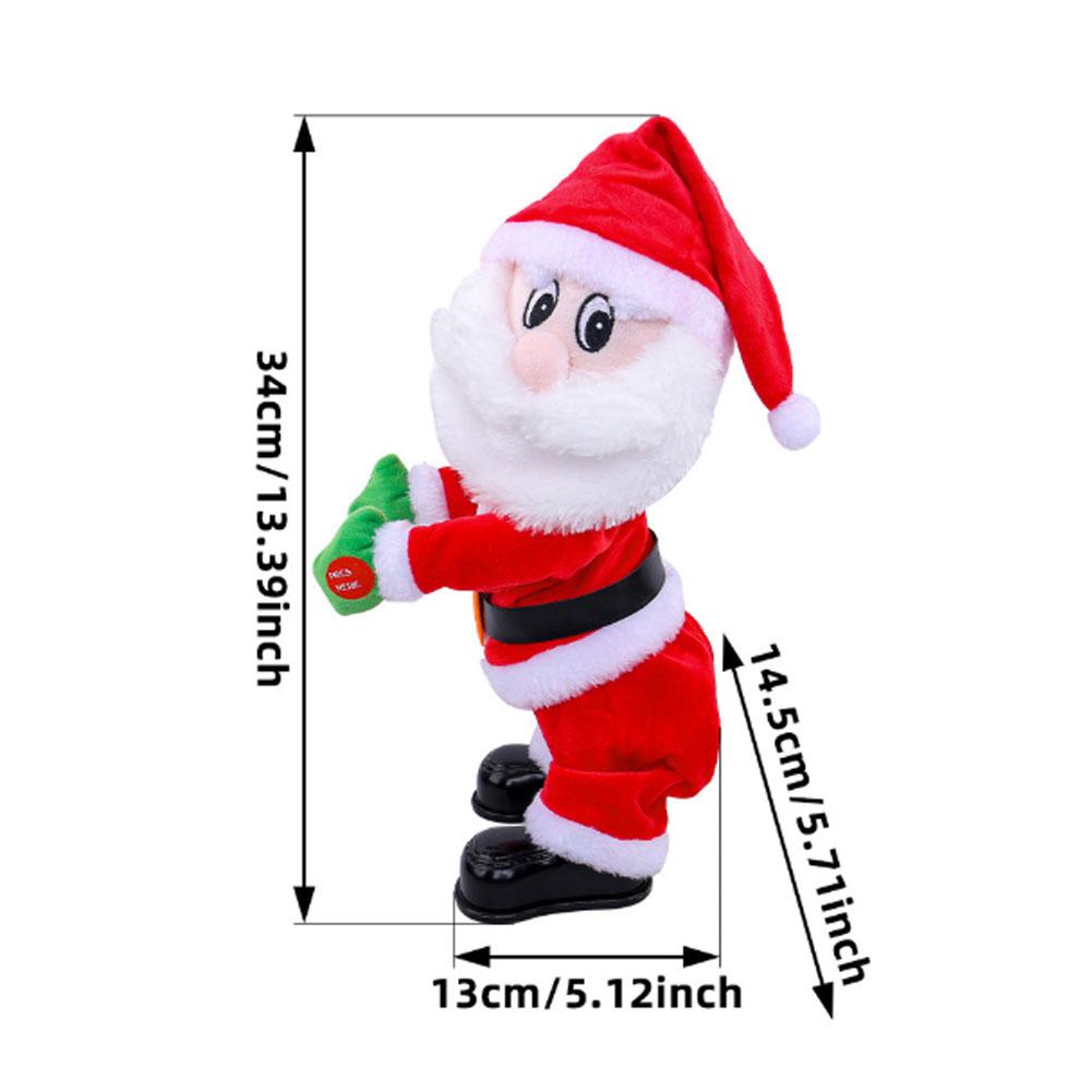 Electric Dancing Santa Claus Toy, Christmas Music Butt Shake Animated Figure, Unique Novelty Gift for Xmas Birthday Party Decor