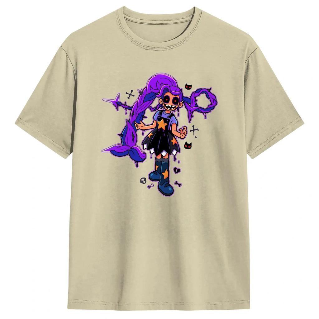 Vintage T Shirt Summer Horror Game PPoppys Lily Leisure T Shirts Pure Cotton Tee Shirt Y2K Plus Size Short Sleeve Top Tees
