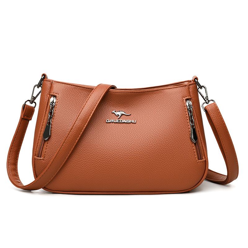 Large Capacity Genuine Leather Texture Women's Bag, Single Shoulder Bag, Multi-layer Material Crossbody Bag for Women