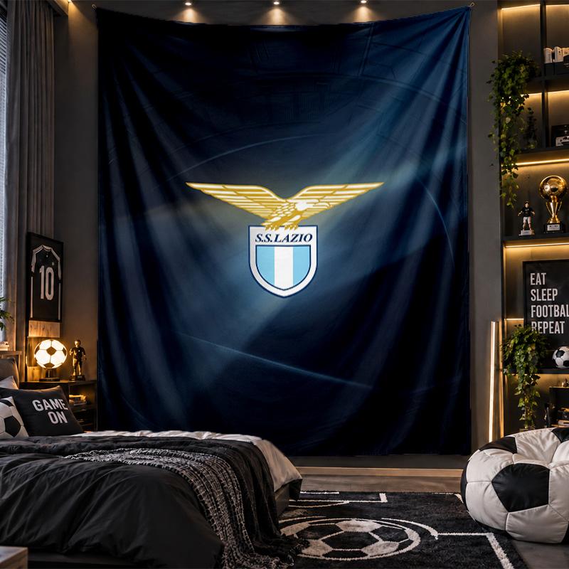 Wall Hanging Tapestry Lazio FC Print Cloth for Living Room Bedroom Home Decor
