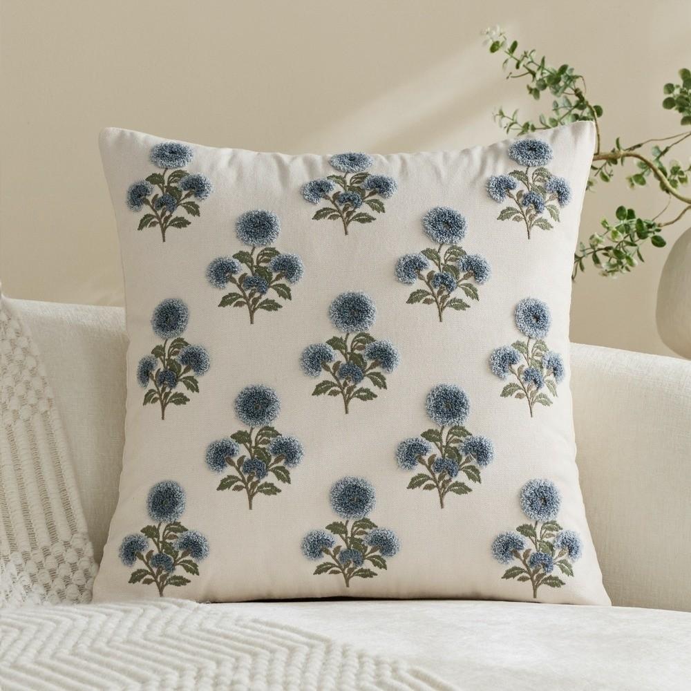 Retro Flowers Cushion Covers Embroidered Decorative Pillowcase Throw Pillow Covers Holiday Party