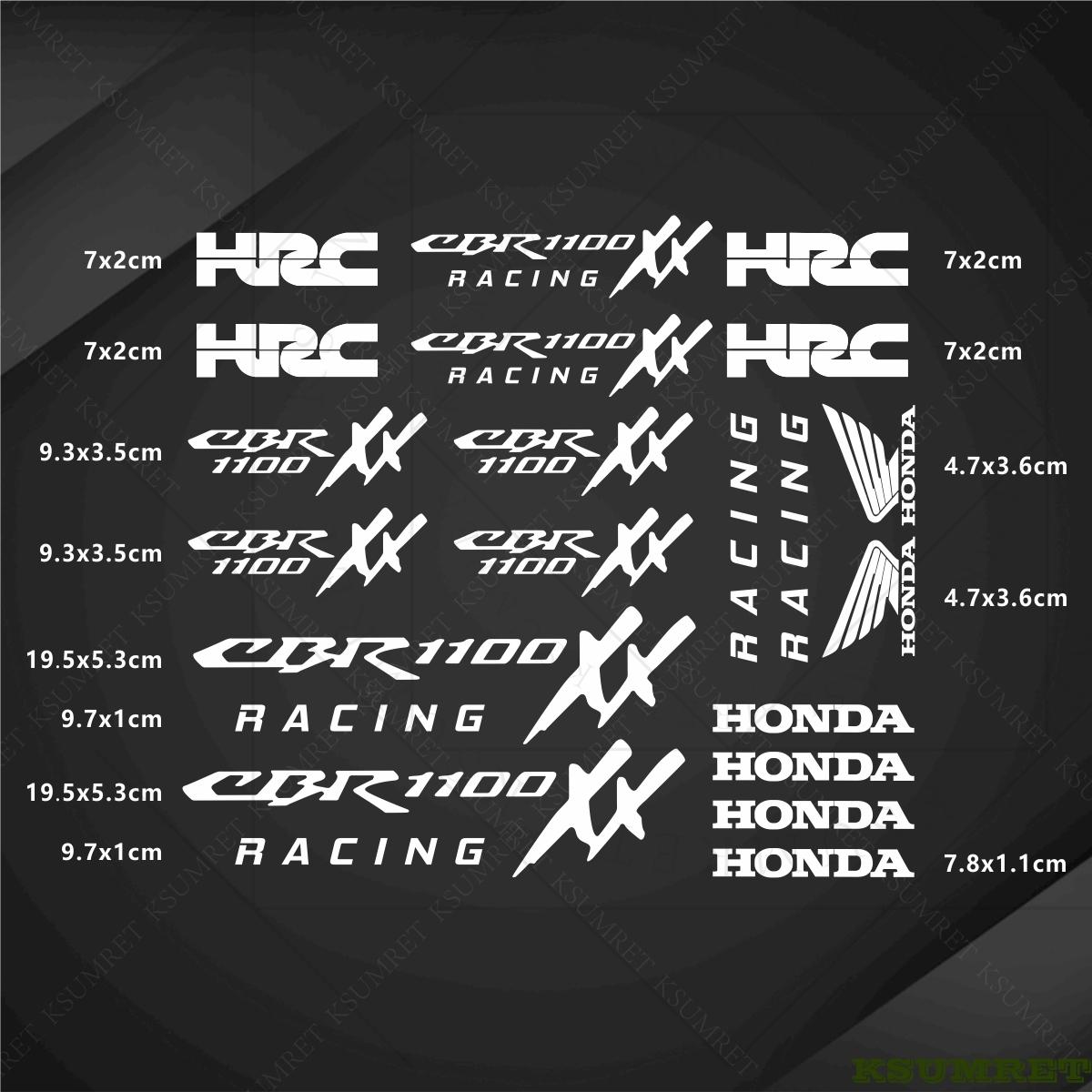 AABB1 For Honda Motorcycle Stickers CBR1100XX Logo Decal Waterproof белый