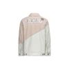 Evisu Spliced Fleece Single-Breasted Drop Shoulder Denim Jacket Women jackets Bone 2EAGNW1DJ789OSDS
