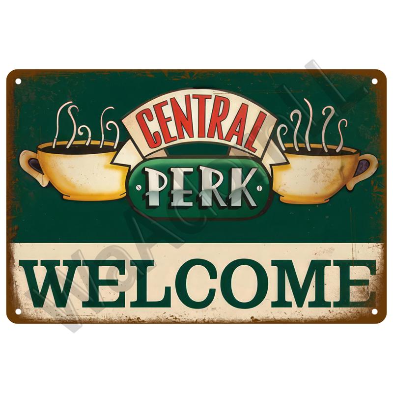 Vintage Blechschild Plakette Metallplatte Wandkunst Poster Metallschild Retro Dekor Kaffee für Küche Bar Café Zimmer Retro Eisenmalerei