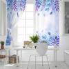 Roślinne Opady Liści Niebieski Fioletowy Akwarela Barwione Wiejskie Zasłony Zaciemniające Do Salonu Sypialni Dekoracja Okna Żaluzje Draperie