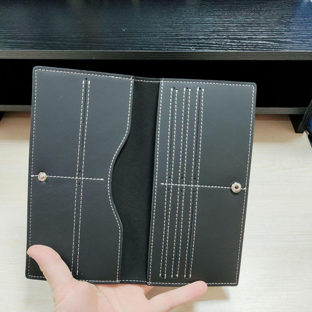 Herren Crazy Horse Leder Dreifach-Geldbörse - Großes Fassungsvermögen Retro Clutch