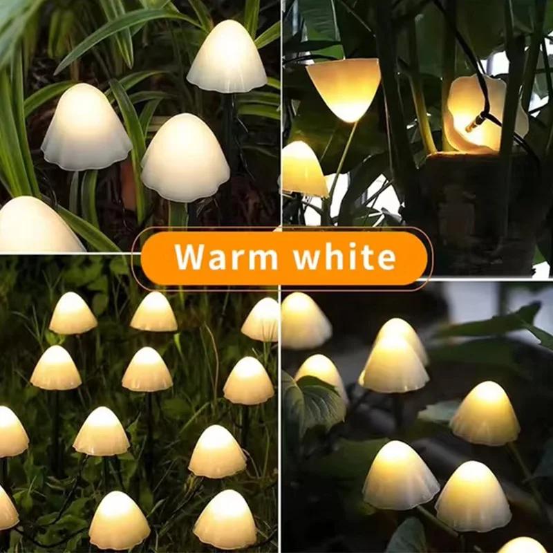 

Уличная солнечная гирлянда в виде грибов, светодиодный газонный светильник, солнечный светильник для двора, сада, ландшафтный светильник, праздничный рождественский светильник для украшения вечеринки 10LED 3.5M