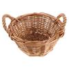 Round Willow Wicker Basket with Double Handles Decorative Tabletop Organizer for Bread Snacks Vegetables Easter Gift Hamper