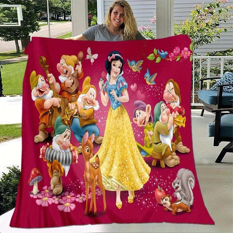 1pc Snow White Printing Blanket - Soft, All-Season Throw for Living Room, Bedroom,Personalized Gift with Adorable Cartoon Design