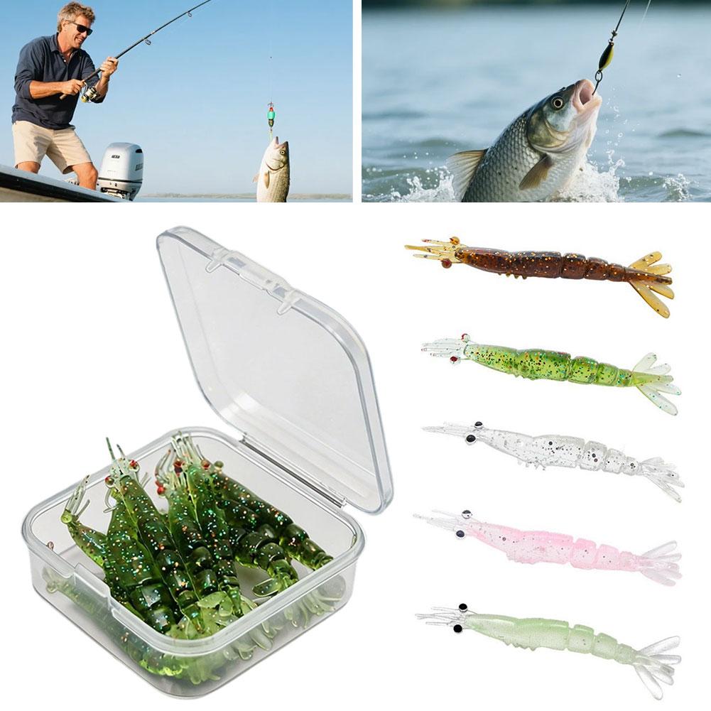 10Pcs/box Silicone Shrimp Lure Bait Mini Soft Grass Shrimp Glow-in-the-dark Bait 3cm/4cm Transparent Fake Baits Fishing Lures