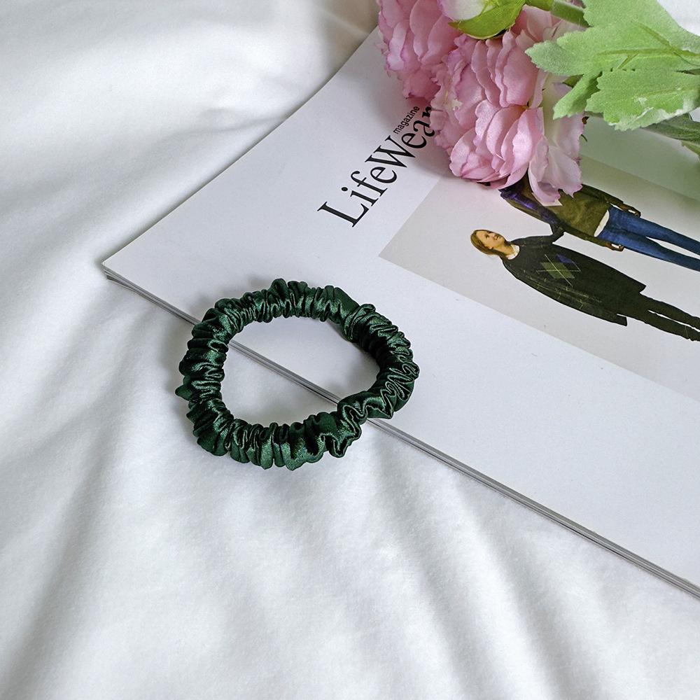 1cm Satin Scrunchies Hair Ties, Soft No-Damage Elastic Hair Bands for Women Kids