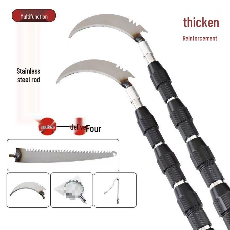 Telescopic Stainless Steel Fruit Picking Tool for Persimmons, Toona Sinensis, Peaches, Apricots, and Plums.