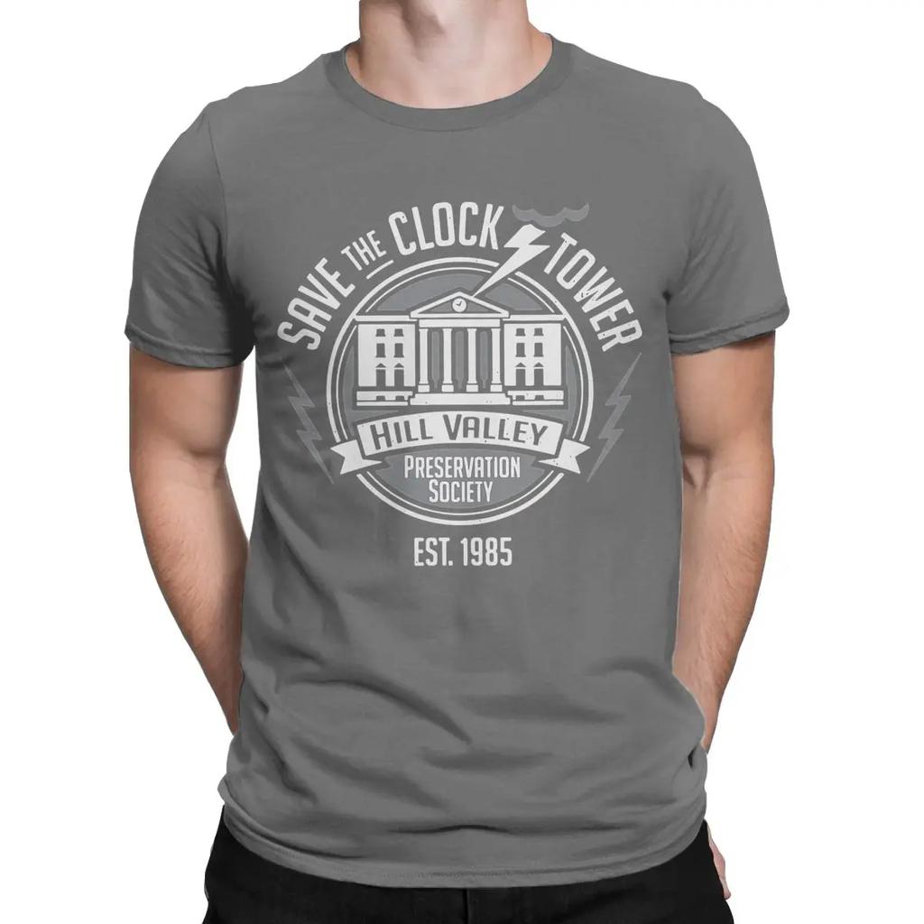 Save The Clock Tower Back To The Future T-Shirt Men Amazing 100% Cotton Tee Shirt Crewneck Short Sleeve T Shirts Summer Tops