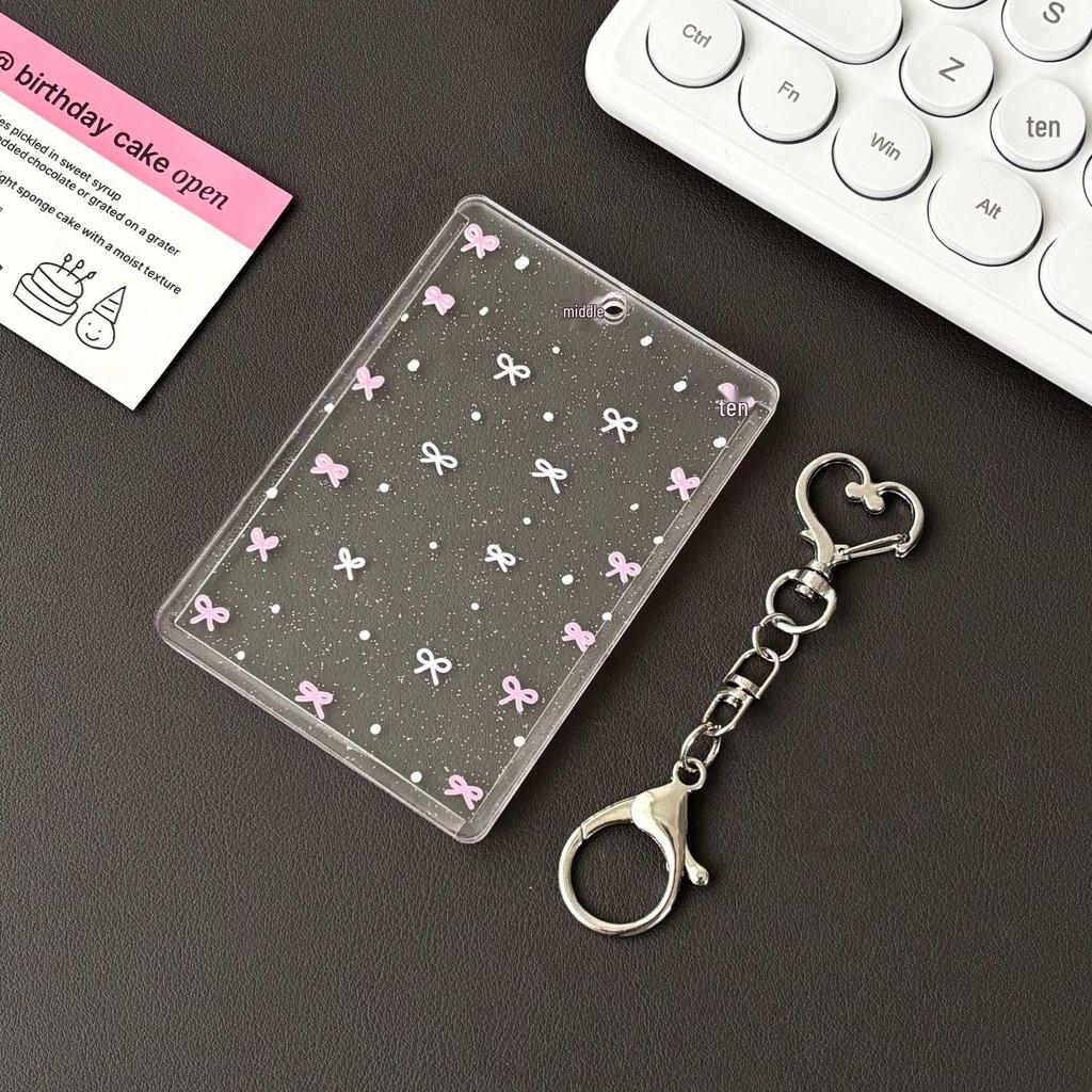 Colorful Snowflake Glitter Acrylic ID Card Holder Sleeve