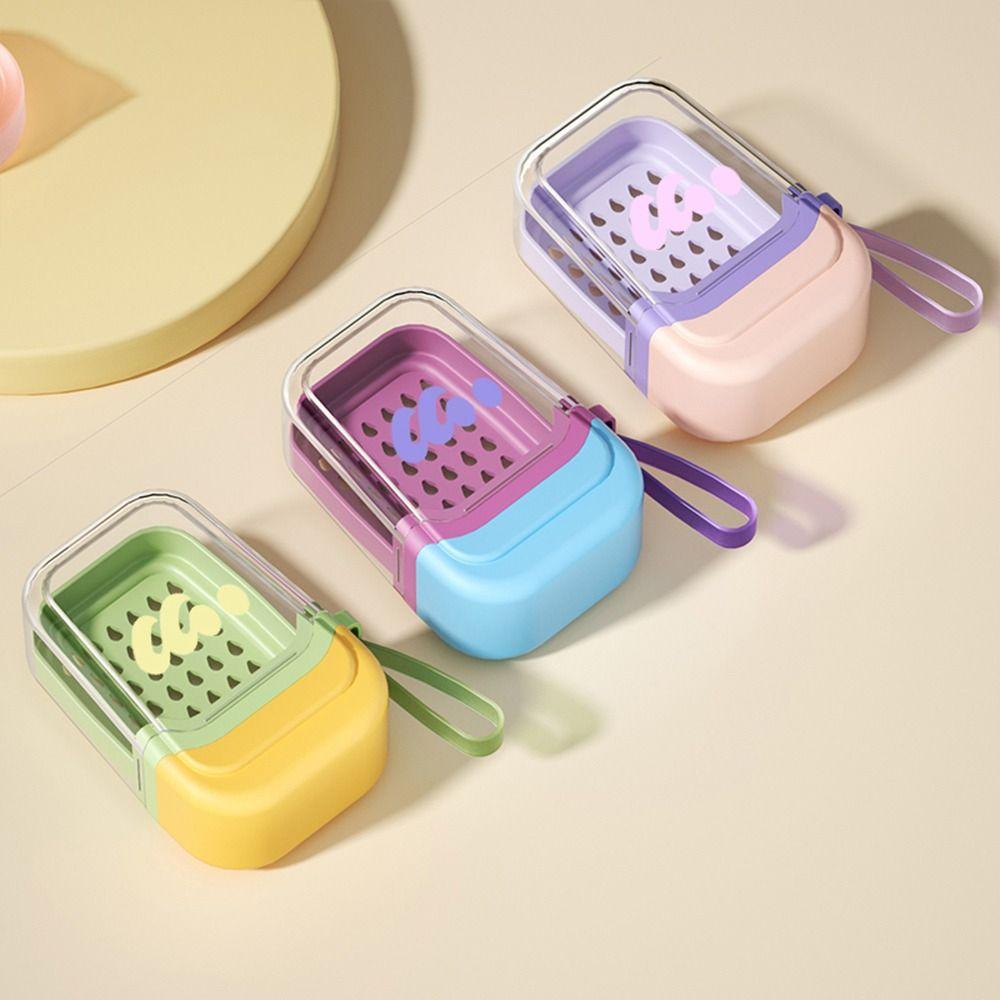 

with Locking Buckle Dopamine Soap Box Waterproof Soap Dish Portable Soap Holder Travel Pink purple