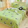 Soft Plush Printed Single Bed Sheet Thick Fleece Blanket Dormitory Cartoon Warm Cozy Bedding