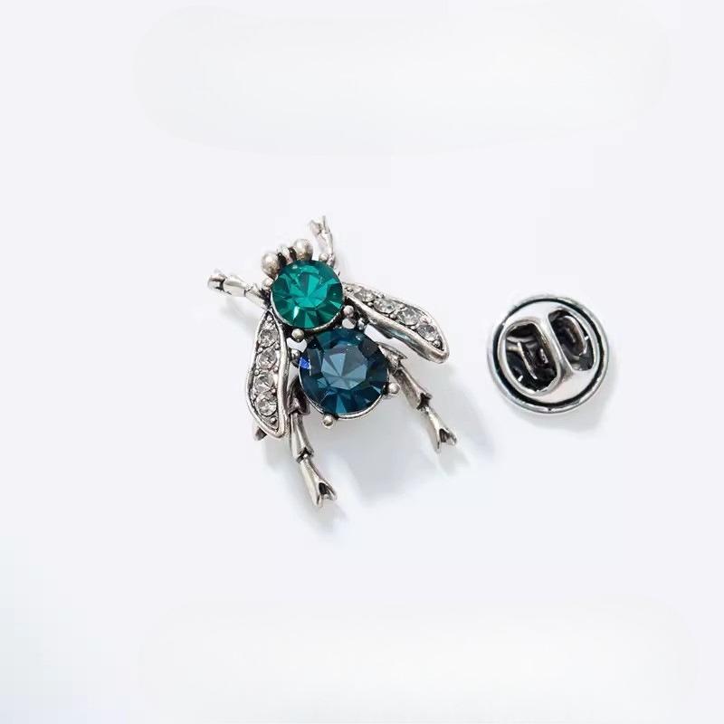 

Брошь, Пуговица для костюма, Значок, Аксессуар, Пуговица против бликов, Модный и Высококлассный, Нежная булавка на воротник в виде насекомого для женщин зелёный/темно-синий