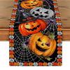 Linen Halloween Table Flag, American Dining Table Decoration, Party Tablecloth, Anti-Slip Coffee Table Flag