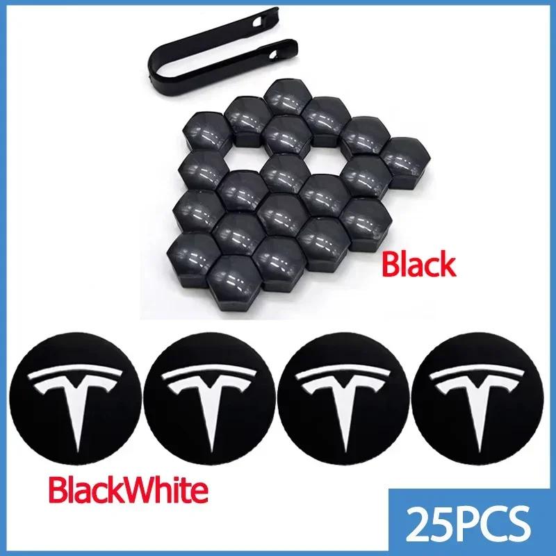 

Car Sticker Tesla For Tesla Model 3 Y S X Wheel Hub Decoration Set 25pcs 29pcs 56mm Car Wheel Center Caps Valve Cap Tire Lug Nut